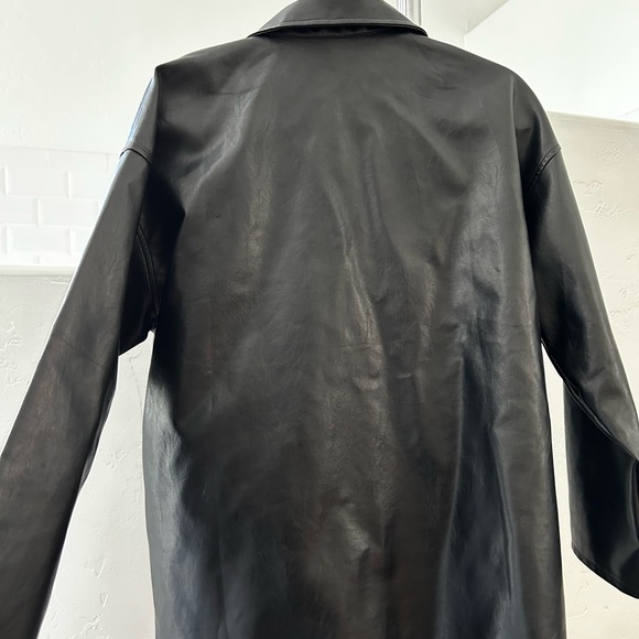 SHEIN leather- like black jacket/ shacket - Picture 8 of 15